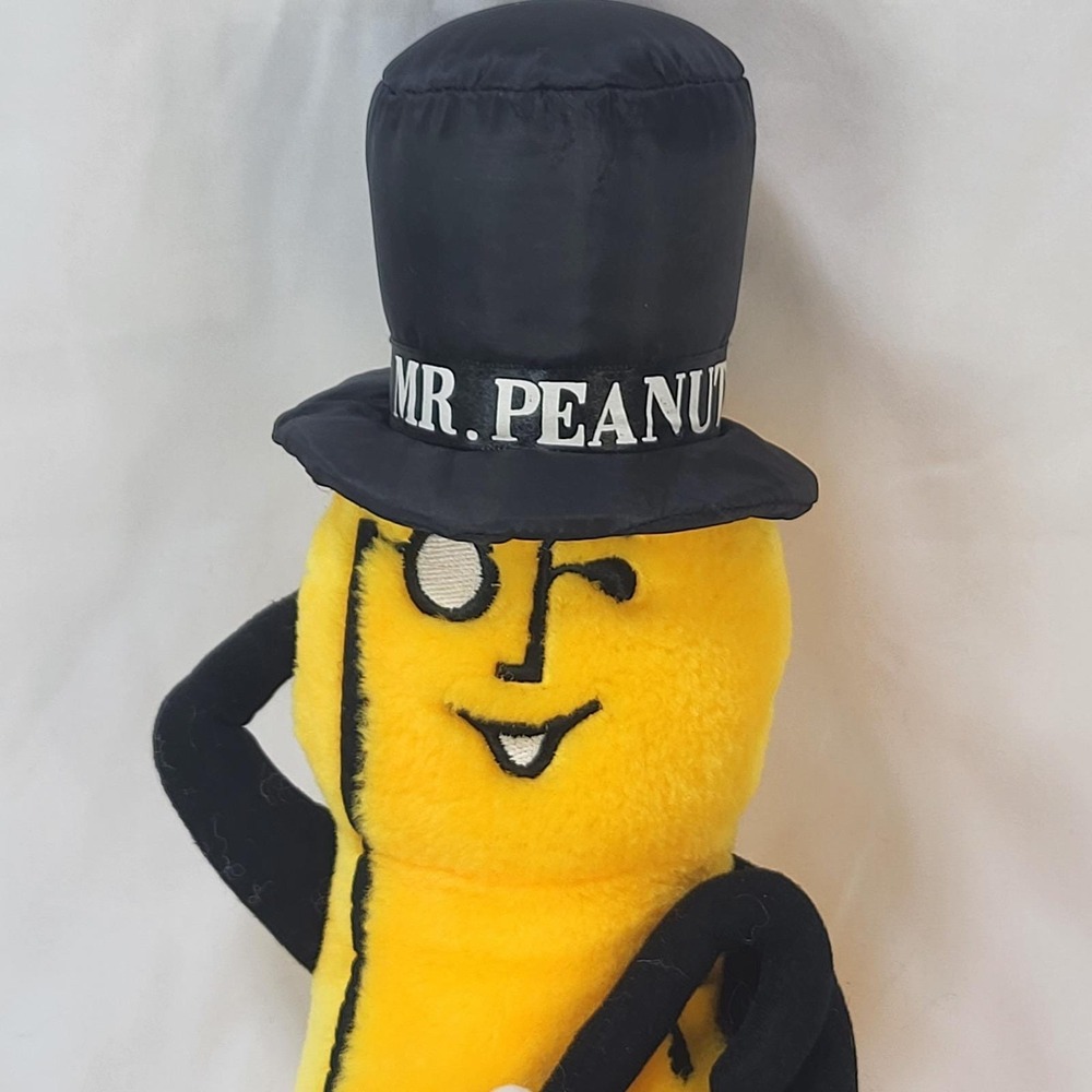 Planters Mr. Peanut Plush Toy 18" Advertising Mascot Top Hat Monocle Yellow